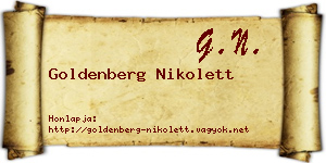 Goldenberg Nikolett névjegykártya